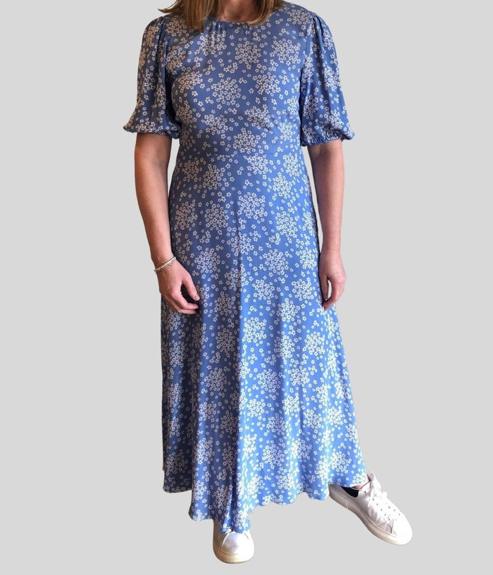 Cornflower Blue Ditsy Midi Dress ...